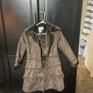 Widgeon Kids Brown Ruffle Coat